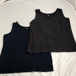 Lands End navy and black tank tops (2)